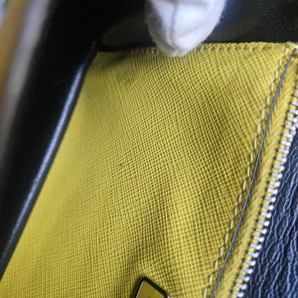 Authentic Prada Saffiano Leather yellow clutch/ shoulder bag - Picture 11 of 12